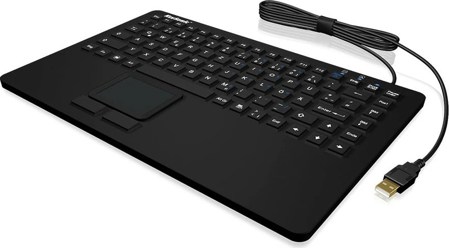 Tastierë KeySonic KSK-5230IN, touchpad + maus, silikon, IP68, USB, e zezë