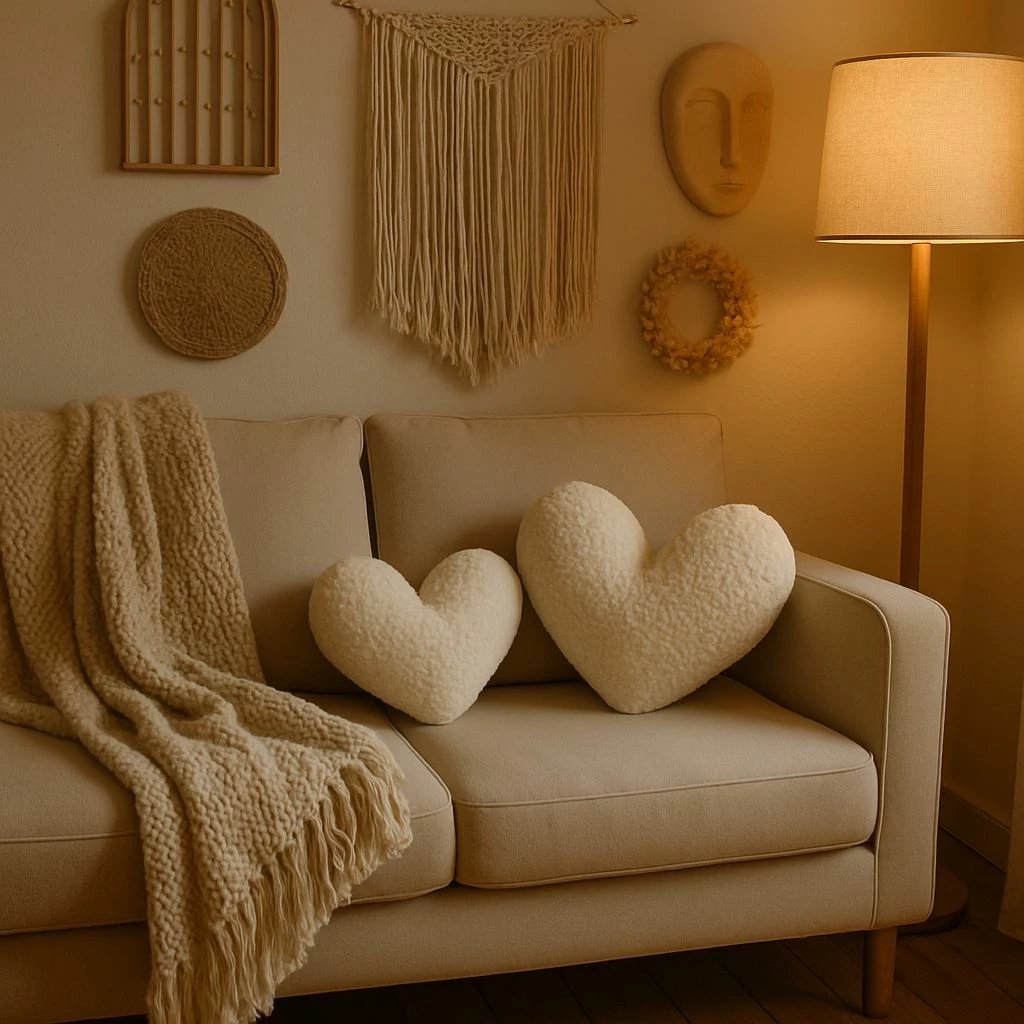 Jastëk zemër, Evila Originals, Teddy Kalp Small, bezhë e çelët