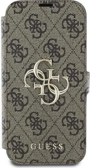 Mbështjellës Guess 4G Metal Logo për iPhone 16 Plus, kafe