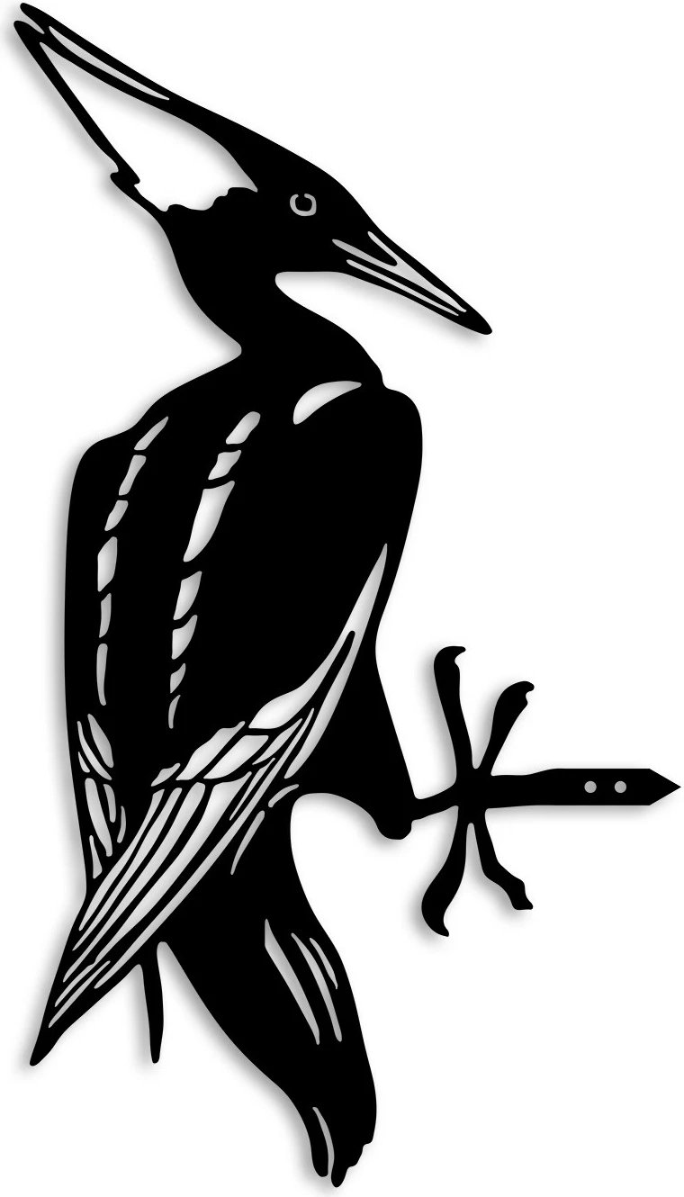 Dekor për kopsht, zog në degë, ngjyrë e zezë, Aberto Design, 22x40cm