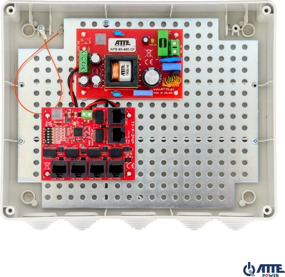 Switch PoE Atte IP-5-11-L3, për 5 kamera IP