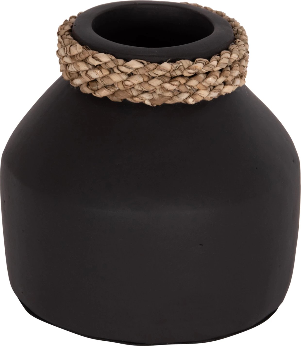 Vazo dekorative tavoline CAMMER, terrakotë e zezë, FH4687.01XS, 16x15cm