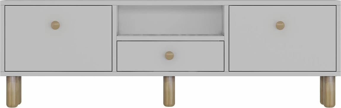 Komodë TV Skye Decor, e bardhë, lisi sapphire, 1310-DROP-1