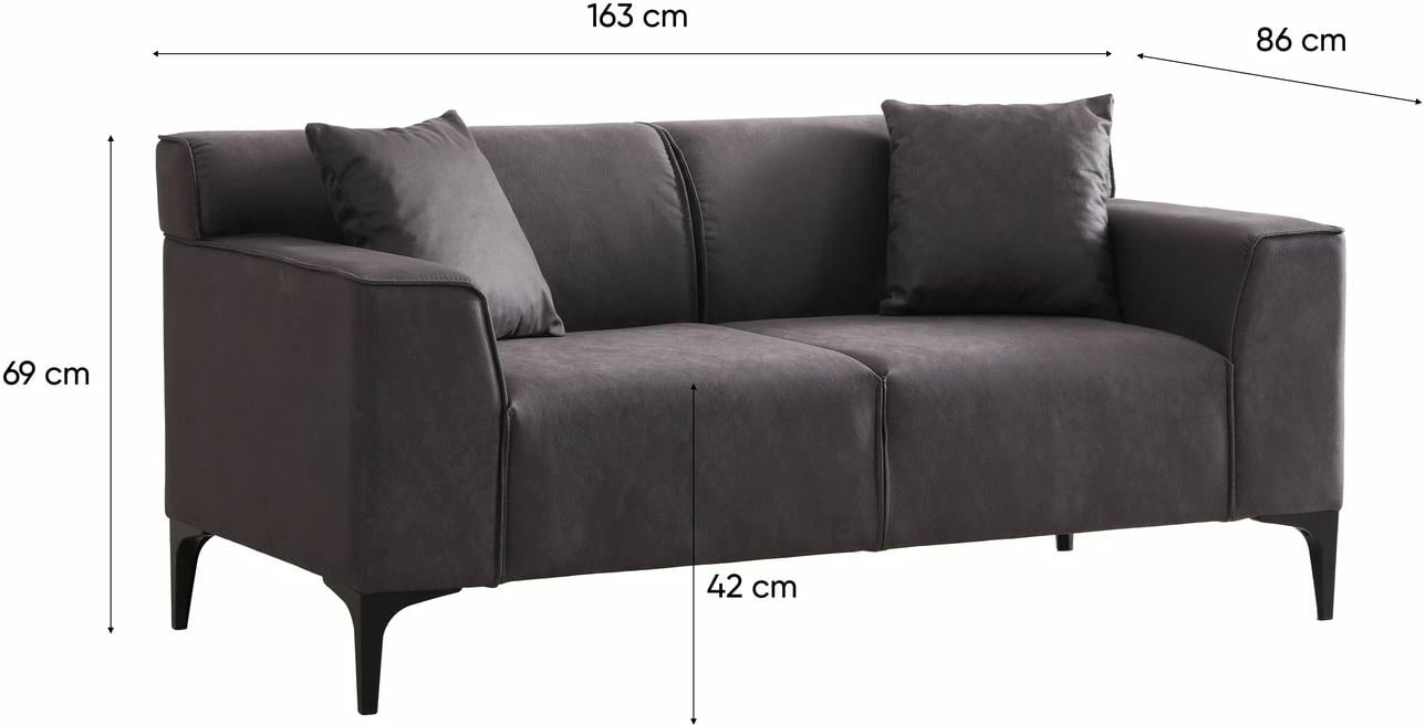 Divan dy-vendësh, ngjyrë antracit, Atelier del Sofa, New Petra 2
