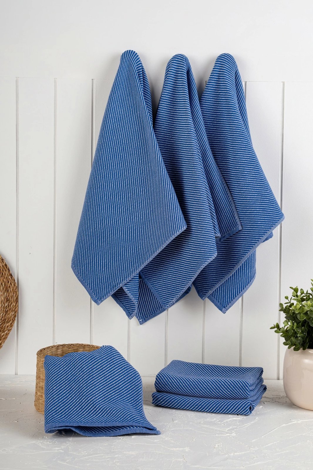 Set peshqirësh kuzhine (6 copë), Hermia, Eloise, ngjyrë blu nate