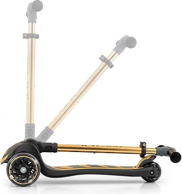 Trotinetë, Milly Mally, Boogie, 3 rrota, lartësi e rregullueshme, rrota me drita LED, deri 50 kg, e artë