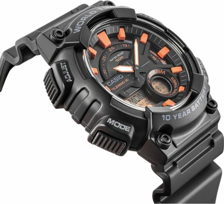 Orë dore për meshkuj CASIO, e zezë