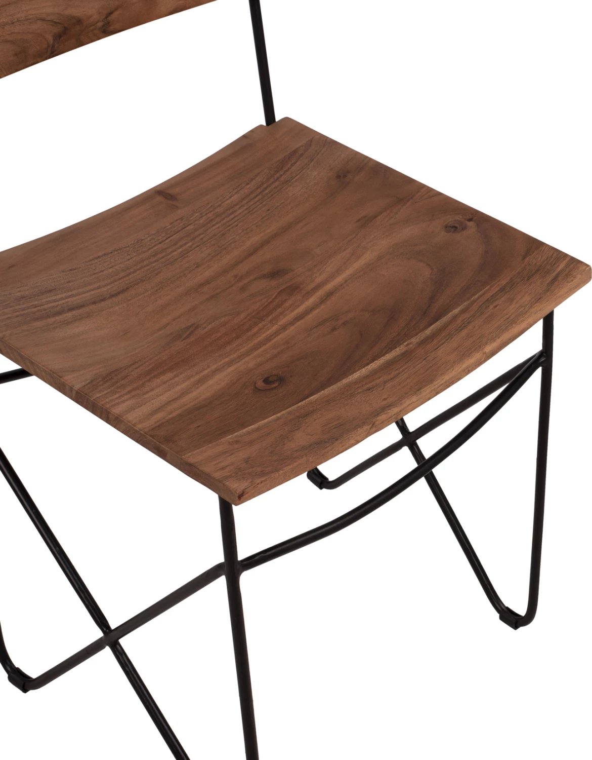 Karrige prej druri të ngurtë akacie dhe metali, ngjyrë natyrale, 46x51x84 cm, FH8180.11