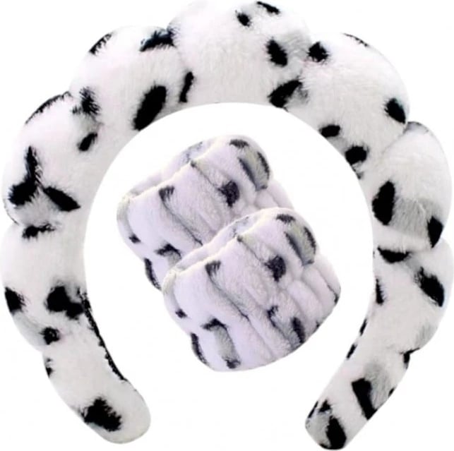 Set aksesorësh kozmetikë Ecarla White Panther O540BSZ për femra, 3 copë, e bardhë