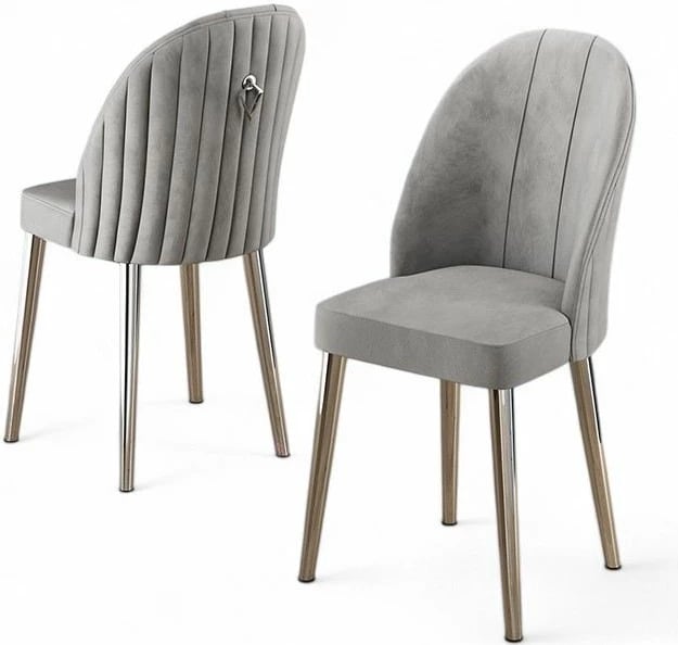 Set karrigesh (6 copë) Hanah Home, Mara, ngjyrë gri, krom