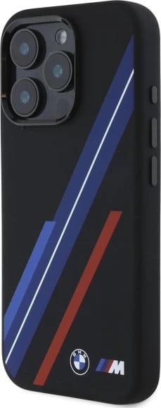Mbështjellës BMW Silicone Random Lines MagSafe për iPhone 16 Pro, Zi