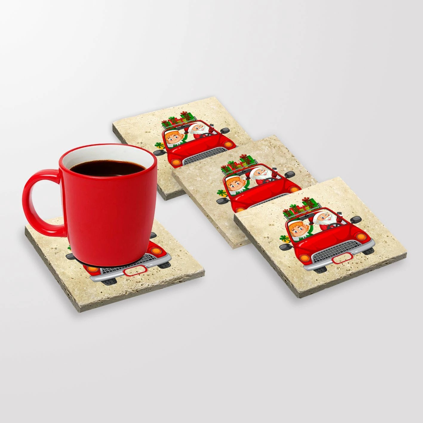 Nënshkopa prej guri natyral, shumëngjyrëshe, set prej 4 copash, Hermia, TBA30211