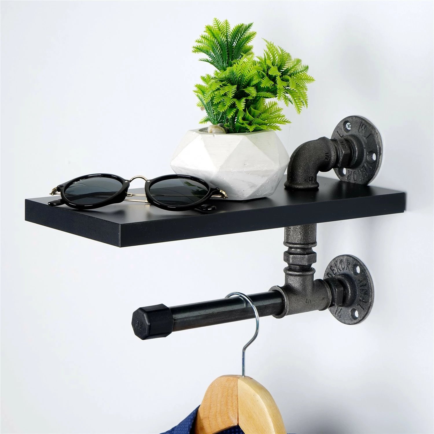 Raft muri Pipe, ngjyrë e zezë, BORURAF238