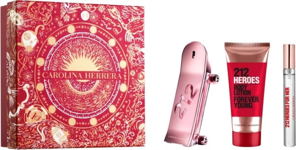 Set Eau de Parfum për femra Carolina Herrera 212 Heroes For Her, 80ml, 3 pjesë, Krishtlindje 2023