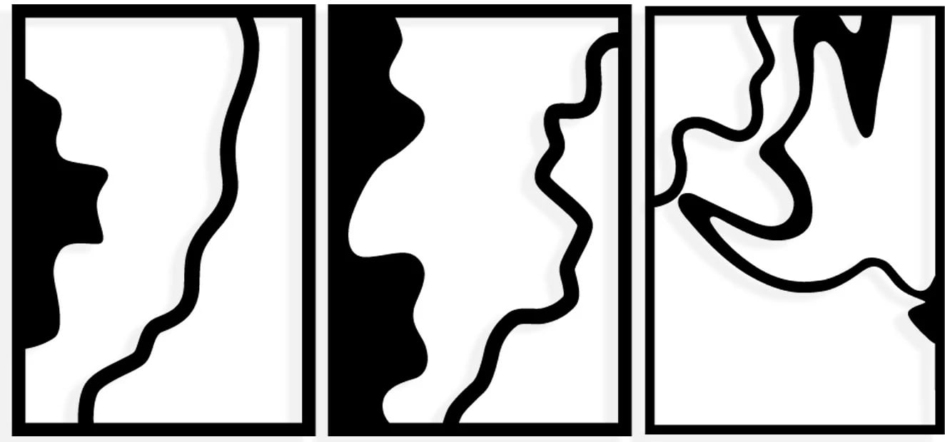 Aksesor dekorativ muri prej metali, Wallity, flamingo 317, ngjyrë e zezë, 120x54.5cm