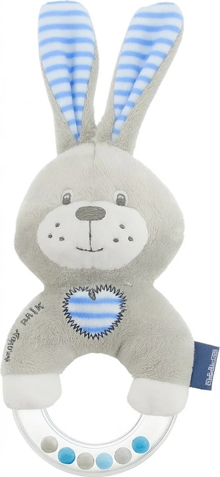 Gringëllues pelushi për bebe, Baby Mix Rabbit, 15 cm, 0m+, blu