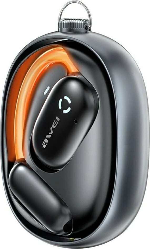 Kufje Bluetooth AWEI TZ13 ANC, BT 5.4, anulim aktiv i zhurmës, grepë veshi, kasë spinner me USB-C, e zezë