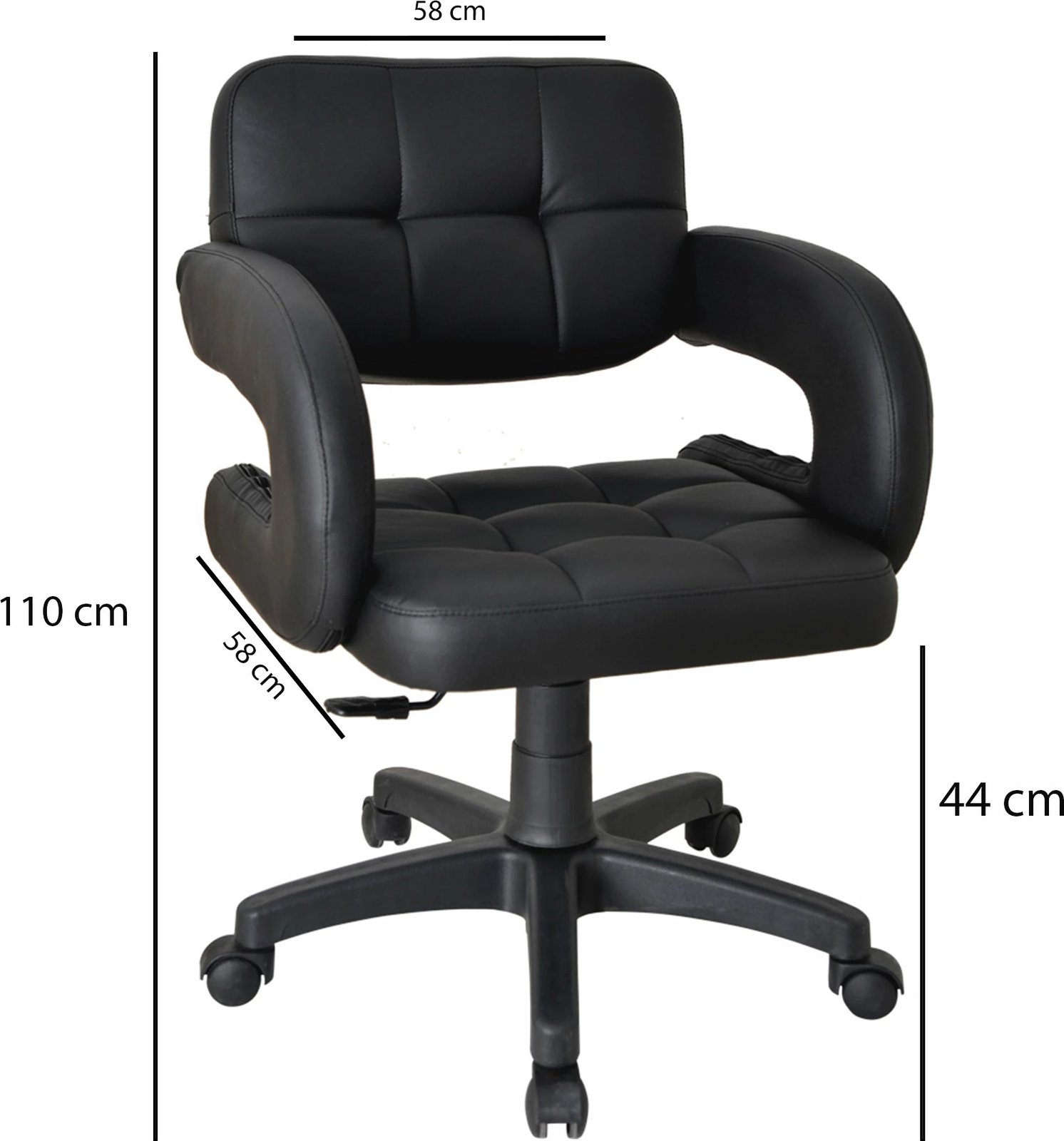 Karrige zyre Hanah Home, Bürocci Cappa, e zezë