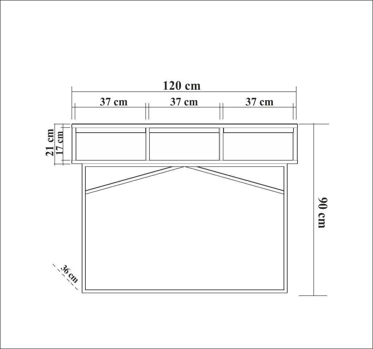 Komodë moderne, ngjyrë arre dhe e zezë, Skye Decor, 120x90x36cm