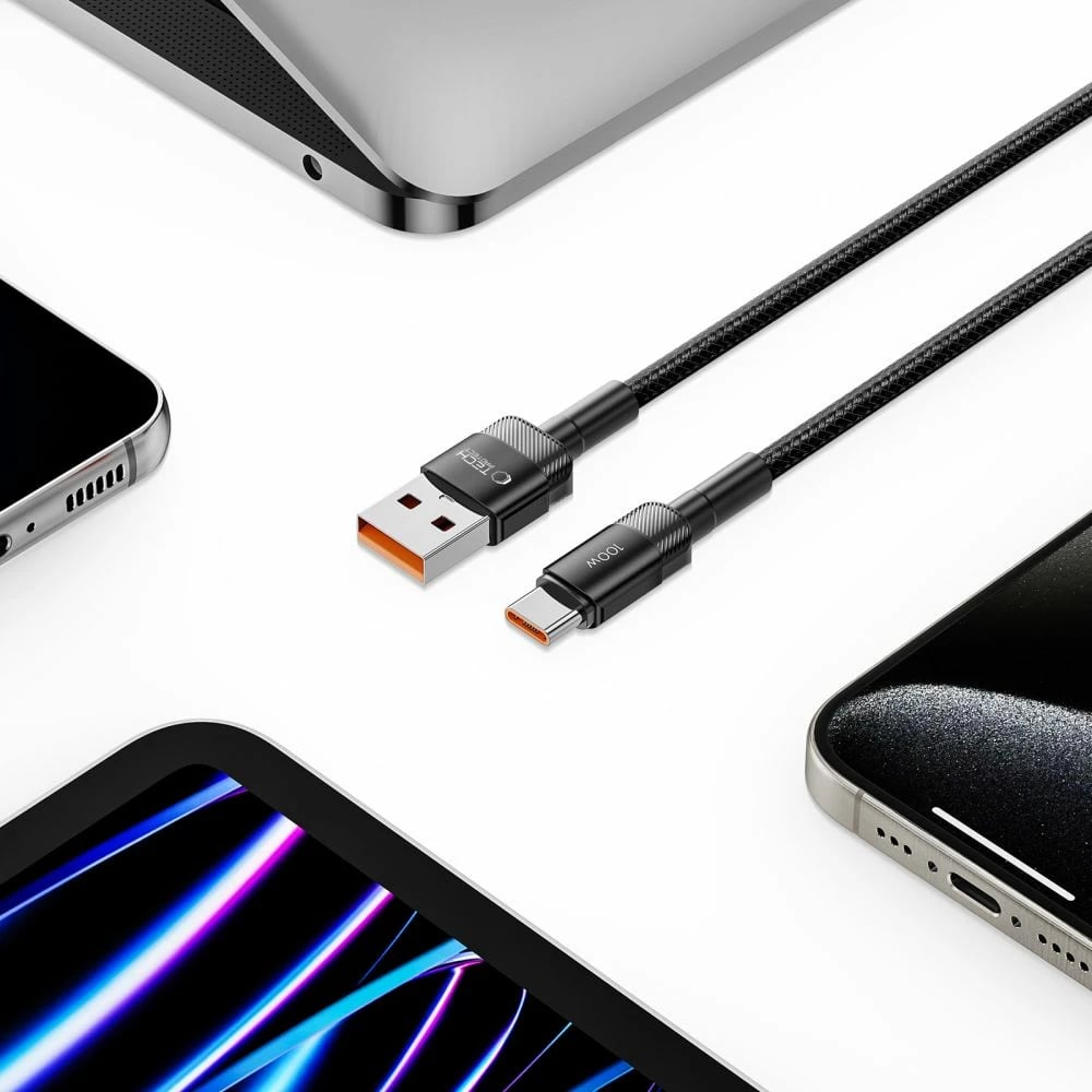 Kabllo Tech-Protect UltraBoost Evo, USB-C / USB-A, 0.5m, 100W, e zezë