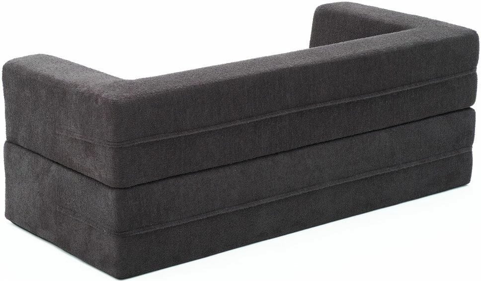 Divan-krevat dy ulëshe, ngjyrë antracit, Atelier del Sofa, me 2 pouffe