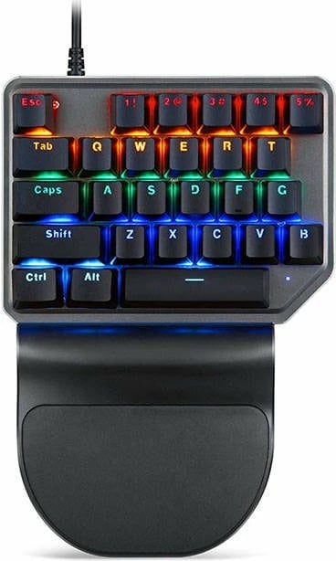 Tastierë mekanike gaming Motospeed K27, 27 taste, RGB, me kabllo, e zezë/argjendtë