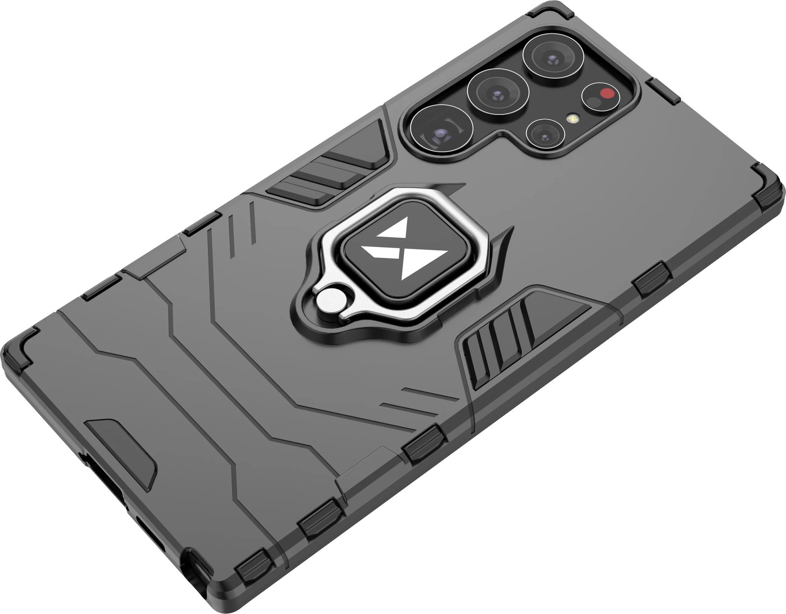 Mbështjellës Wozinsky Ring Armor për Samsung Galaxy S23 Ultra, me unazë dhe këmbalec, e zezë