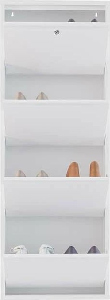 Dollap këpucësh Skye Decor, metal, 4 pjesë, me kyç, e bardhë