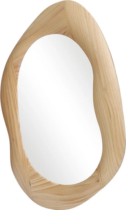 Pasqyrë ovale Enola, MDF natyral, 54x2.5x80cm