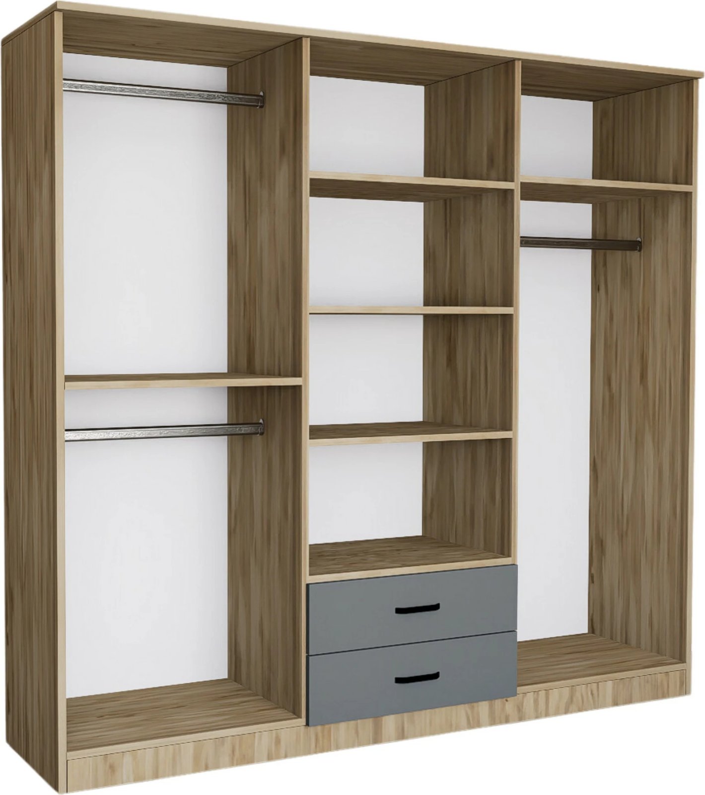 Dollap Skye Decor, ngjyrë gri dhe e bardhë, Yaman Luna - Fel 1600-65, 180x190x45 cm