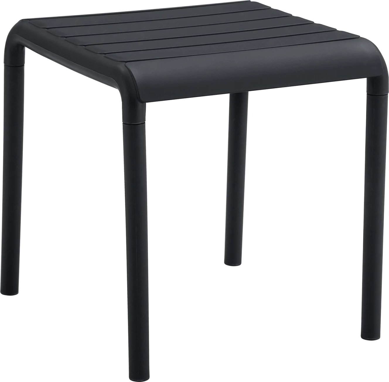 Tavolinë katrore për kafe për jashtë, KORVER FH6335.02, polipropilen, e zezë, 45x45x48cm