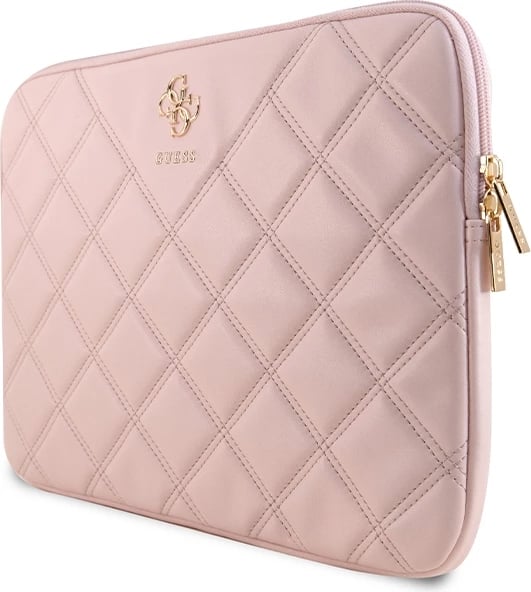 Mbështjellës laptopi Guess Quilted 4G, 14 inç, Rozë