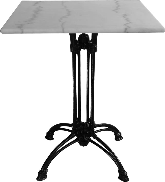 Tavolinë mermeri Marmol, hekur i derdhur, ngjyrë bardhë-e zezë, 70x70x71.8cm