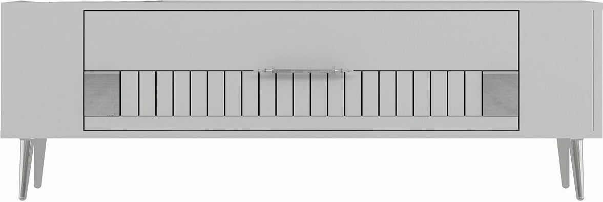 Komodë TV Skye Decor, Retrolp4, e bardhë, argjend