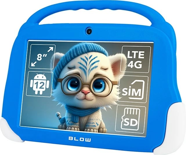 Tabletë për fëmijë KidsTAB8 BLOW, 8", 4+64GB, i kaltër 