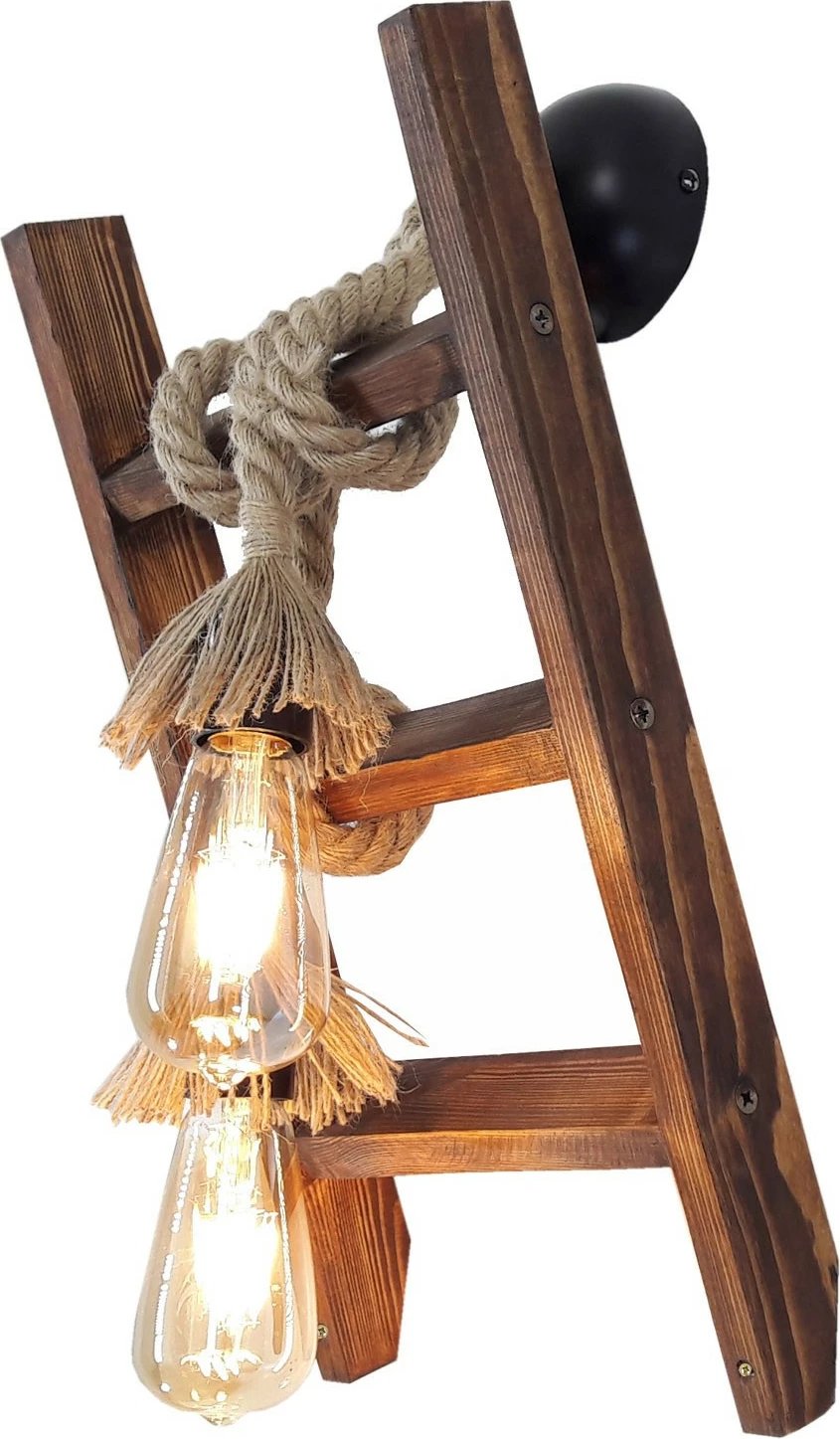 Llambë muri Opviq, model shkallë me litar, ngjyrë arre