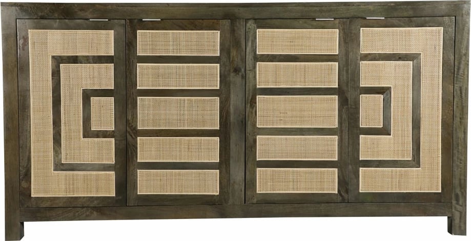 Bufe Maiandros, ngjyrë kafe e errët/natyrale, 200x46x102 cm