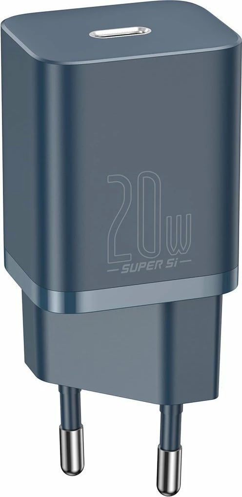 Karikues i shpejtë Baseus Super Si Quick Charger 1C, 20W, me kabllo USB-C në Lightning 1m, Blu