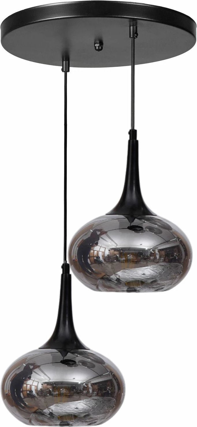 Llambë tavani Opviq, 9049-2, metal dhe xham, gri/zi