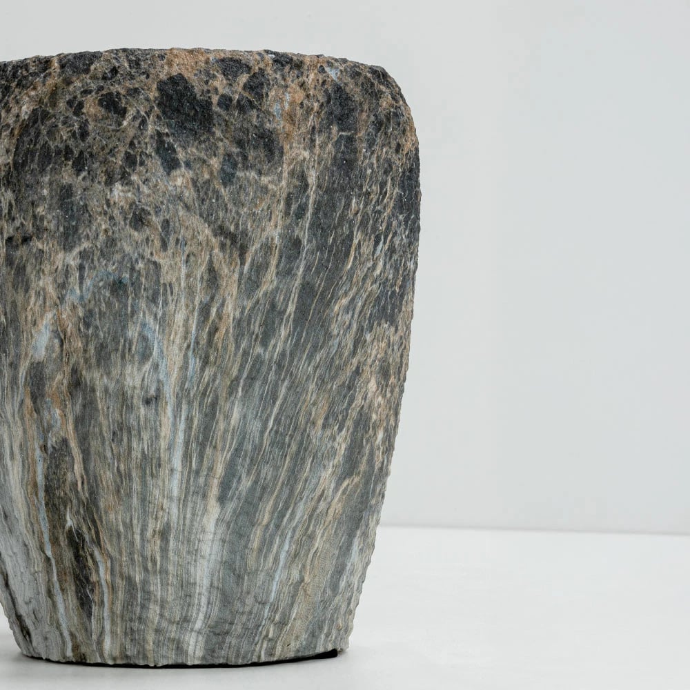 Set vazo GASHER 3 copë, qeramikë, antracit-bezhë, 42x42x35