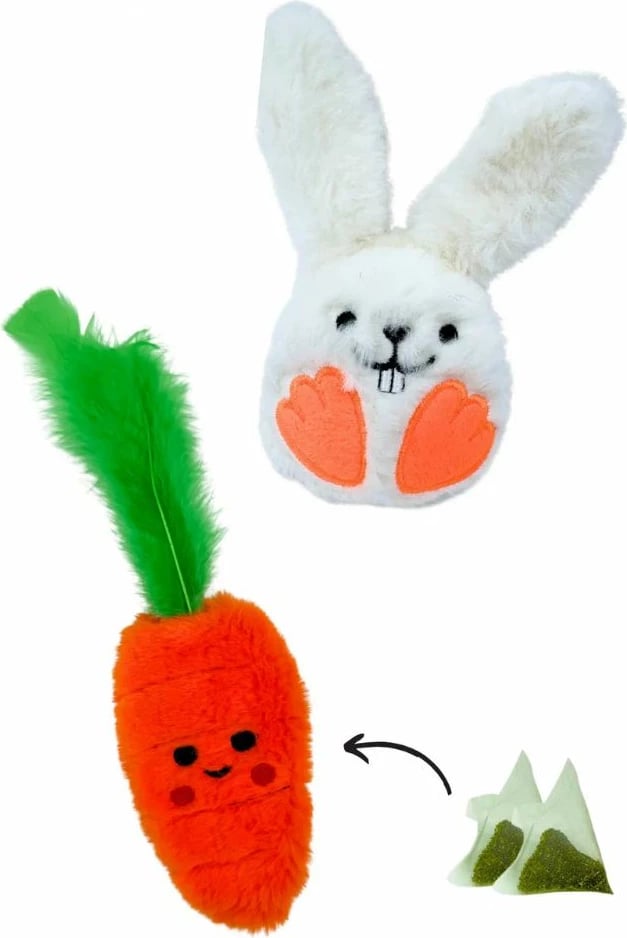 Lodra për mace, lepur dhe karotë, Paws & Whiskers, Miyav 1021, set 2 copë