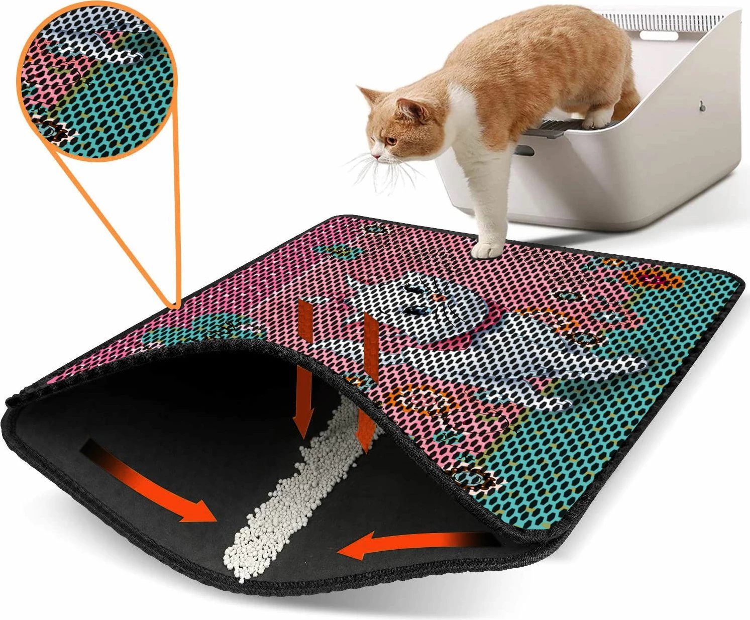 Tapet për rërë maceje, shumëngjyrësh, Paws & Whiskers, Nrszn0140, 45x60cm