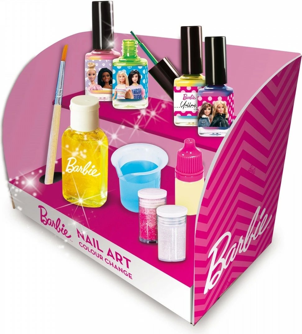Set kreativ Barbie për llak thonjsh që ndryshon ngjyrë, Lisciani, 304-97982, shumëngjyrësh