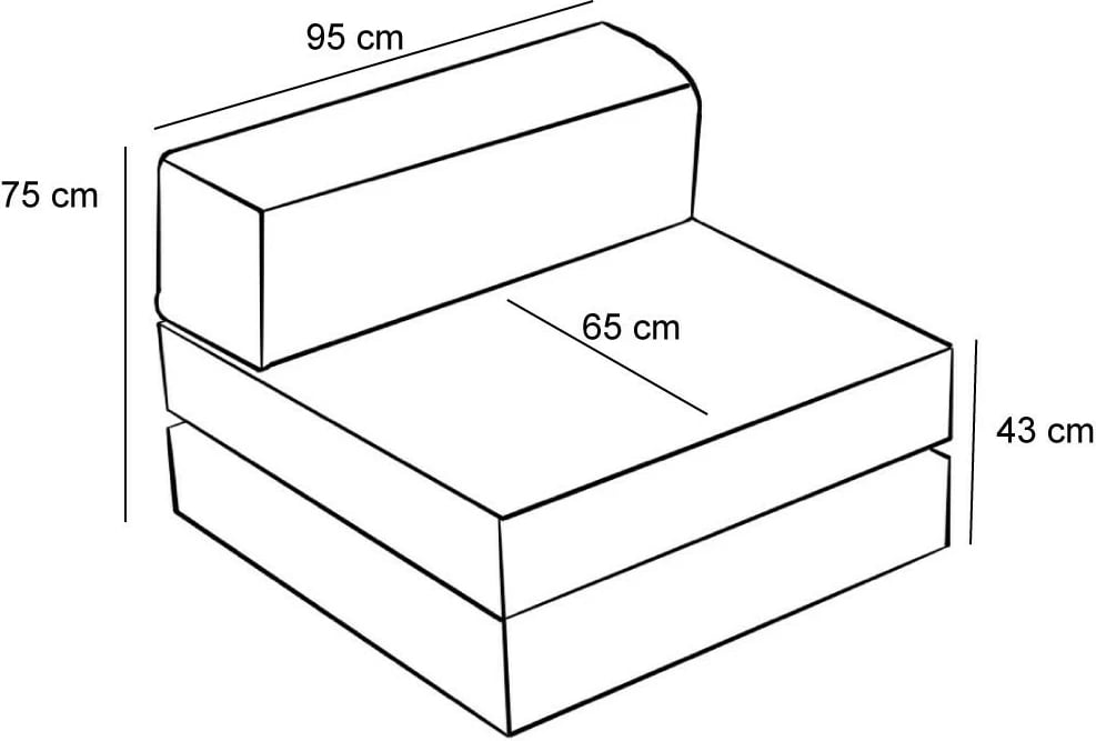 Karrige divan një vendës, stof shenil krem, Comfort