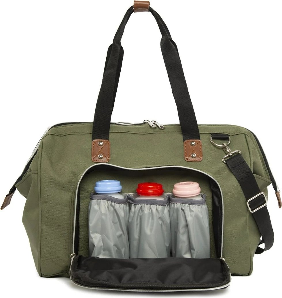 Çantë dore e madhe, material parashute, ngjyrë kaki, Zoozie Bags 2151 - 32127