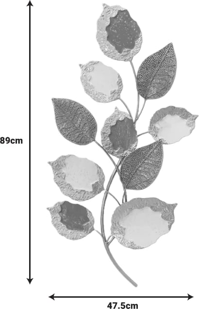 Dekor muror metalik në nuanca ari-bardhë-gri 47.5x89x6
