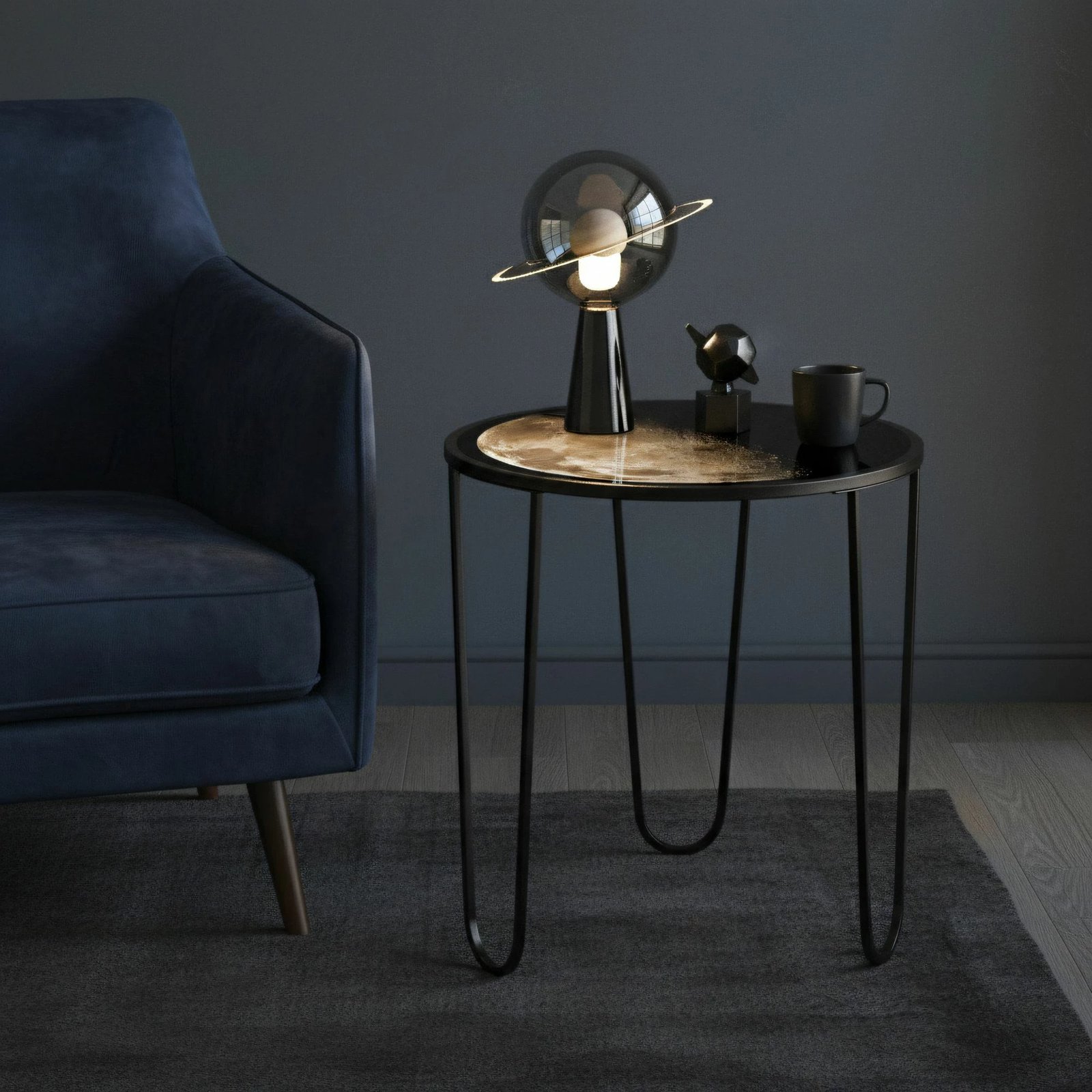 Tavolinë kafeje moderne, xham i temperuar, shumëngjyrëshe, Skye Decor, SHB-033-B