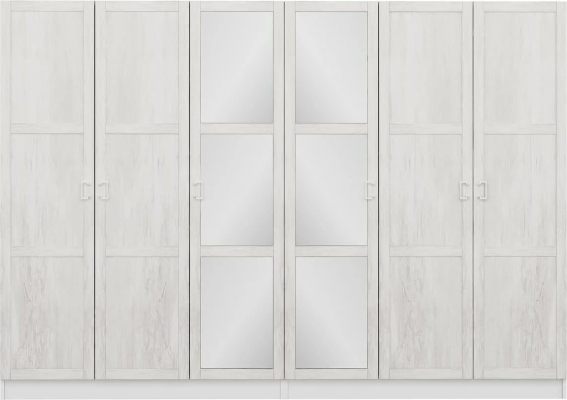 Dollap i bardhë, Skye Decor, Kale - 2463, me shumë rafte, 270x190x52 cm