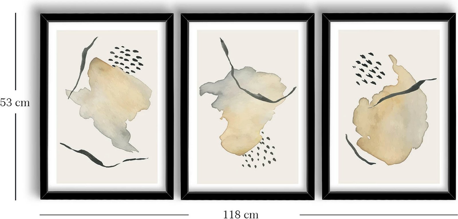 Pikturë dekorative me kornizë MDF (3 copë), Wallity, 3P3853NISCT-014