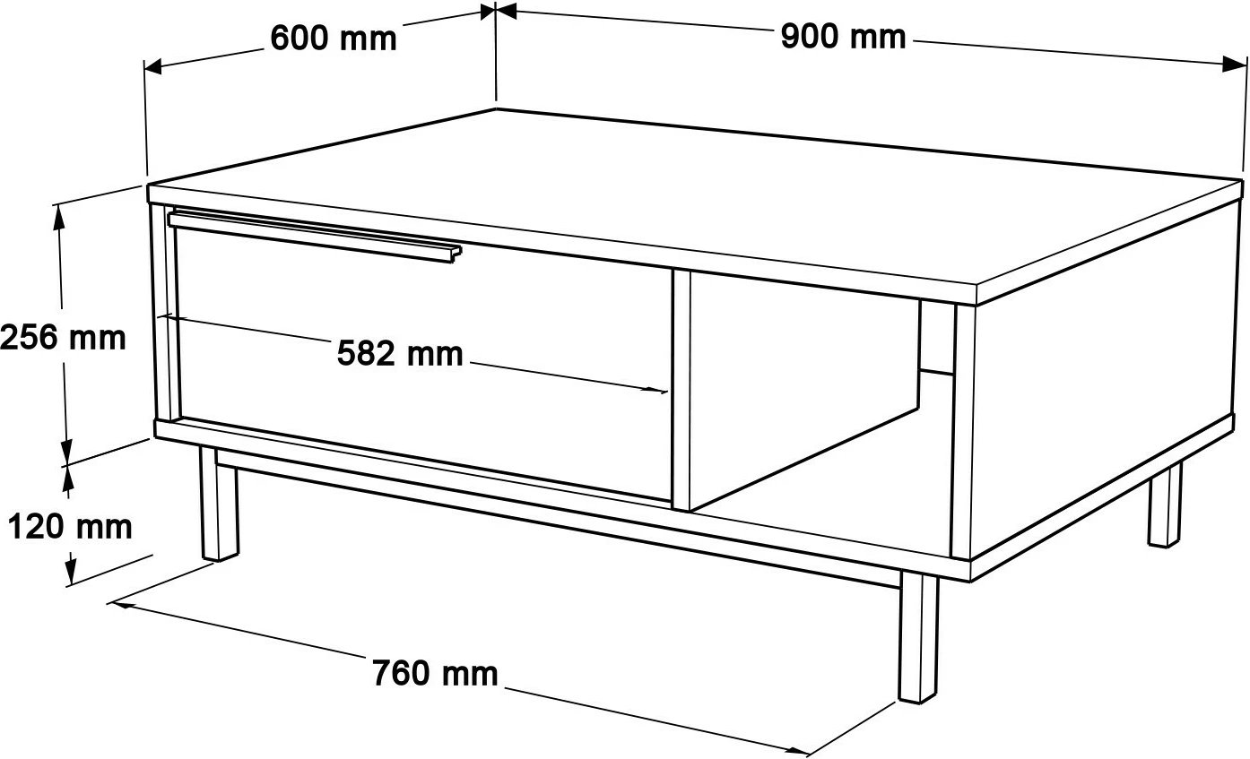 Tavolinë e ulët Hanah Home, On2-S, ngjyrë arre